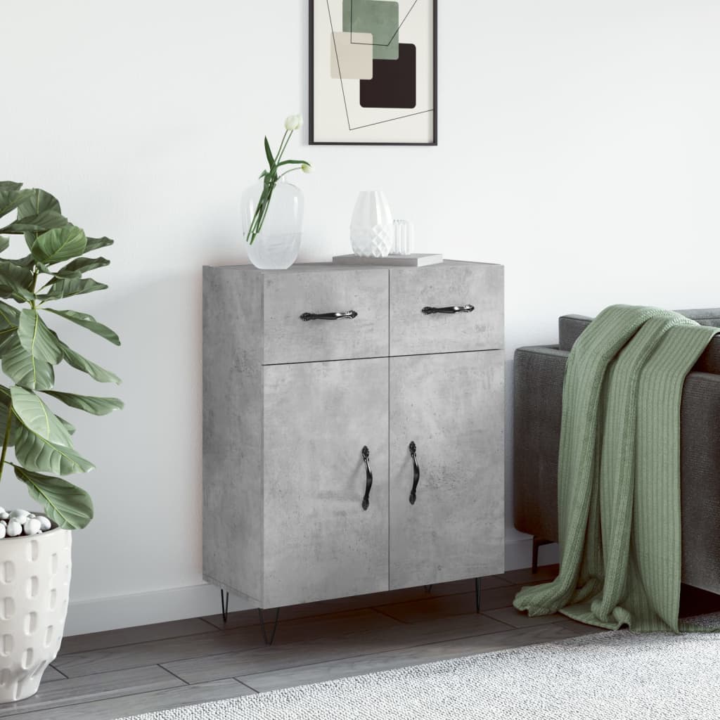 Buffet gris béton 69,5x34x90 cm bois d'ingénierie - XIOS