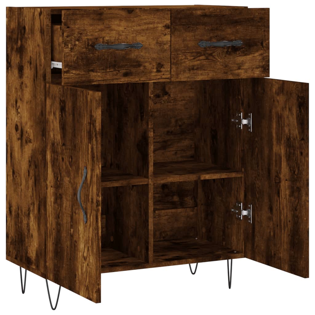 Buffet chêne fumé 69,5x34x90 cm bois d'ingénierie - XIOS