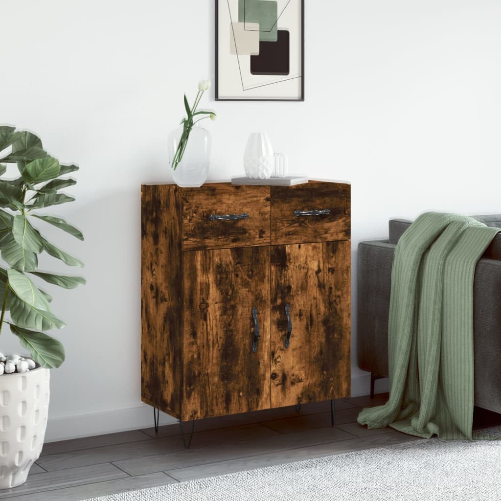 Buffet chêne fumé 69,5x34x90 cm bois d'ingénierie - XIOS