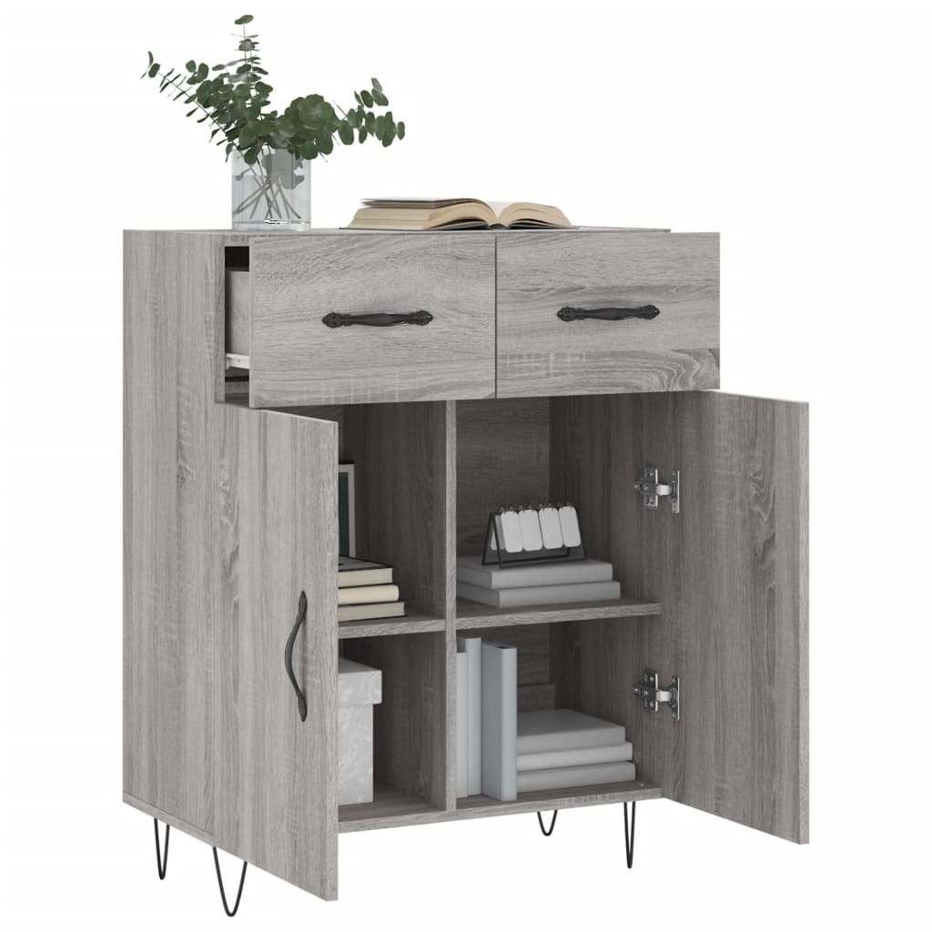 Buffet sonoma gris 69,5x34x90 cm bois d'ingénierie - XIOS