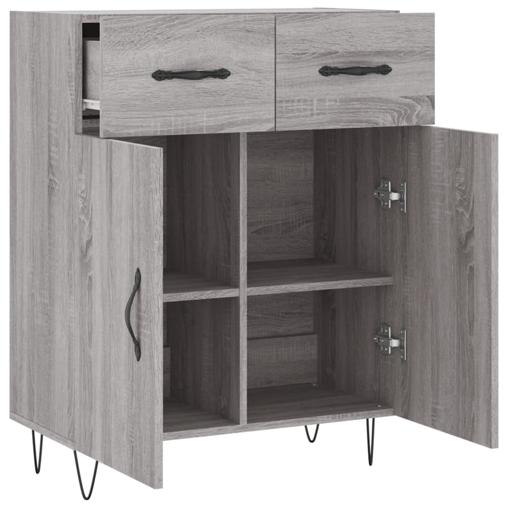 Buffet sonoma gris 69,5x34x90 cm bois d'ingénierie - XIOS