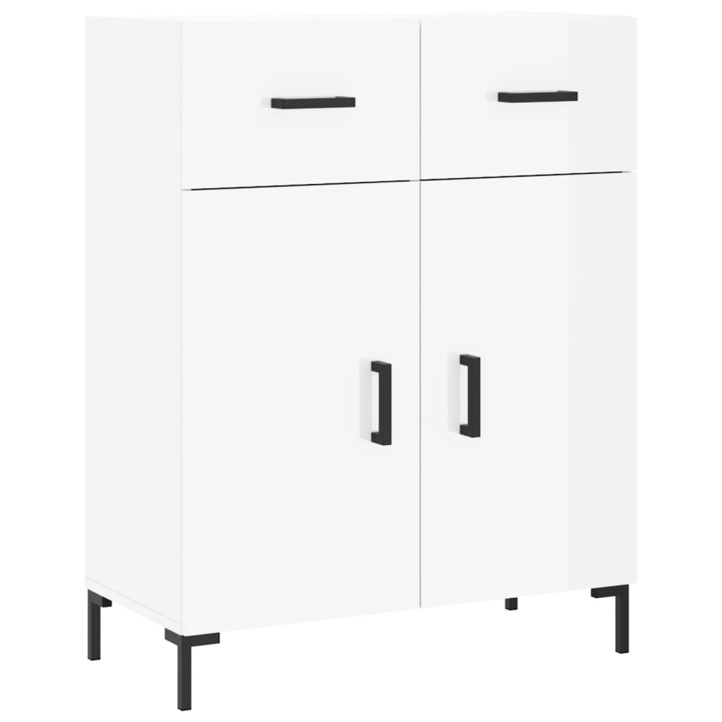 Buffet Blanc brillant 69,5x34x90 cm Bois d'ingénierie - XIOS