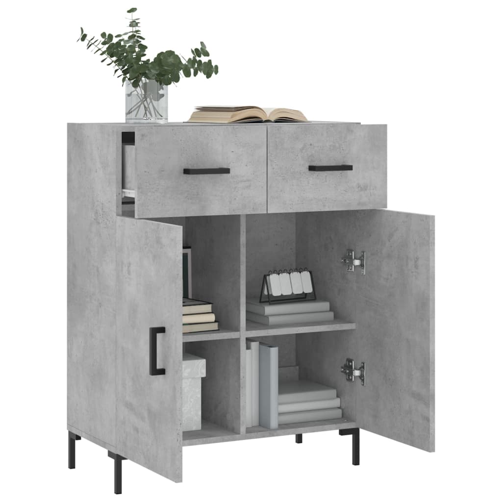 Buffet gris béton 69,5x34x90 cm bois d'ingénierie - XIOS