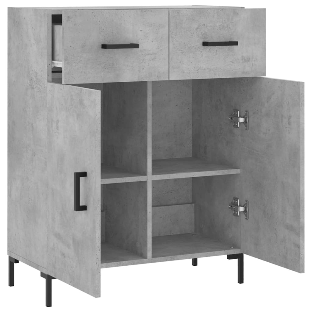 Buffet gris béton 69,5x34x90 cm bois d'ingénierie - XIOS
