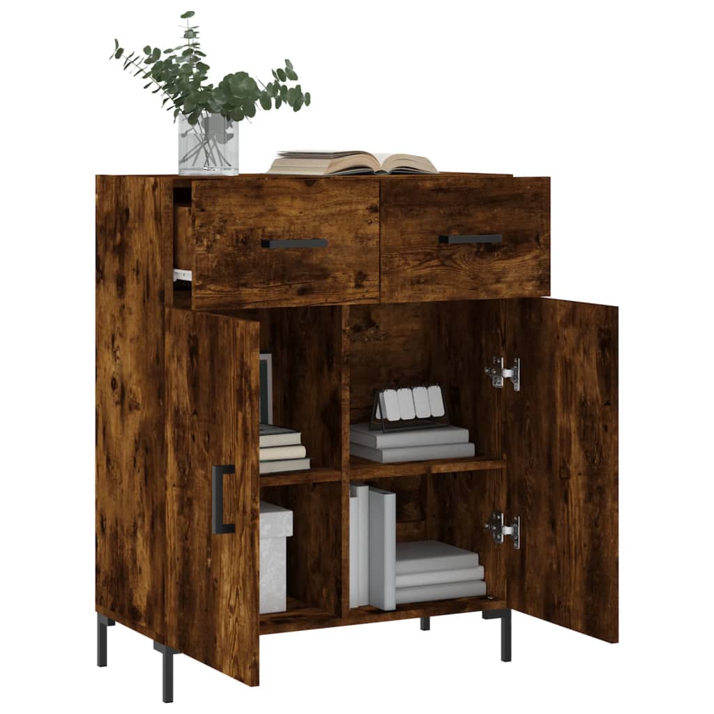 Buffet chêne fumé 69,5x34x90 cm bois d'ingénierie - XIOS