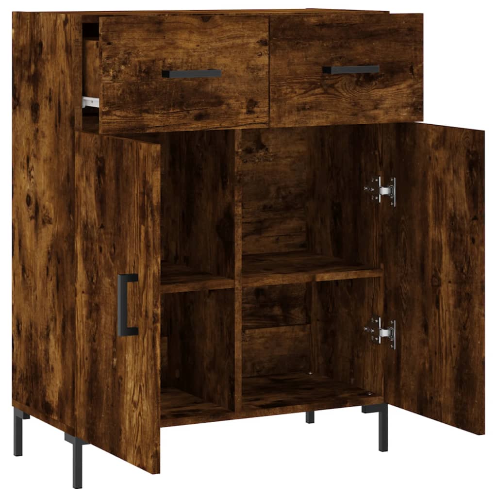 Buffet chêne fumé 69,5x34x90 cm bois d'ingénierie - XIOS