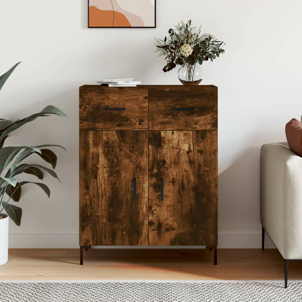 Buffet chêne fumé 69,5x34x90 cm bois d'ingénierie - XIOS