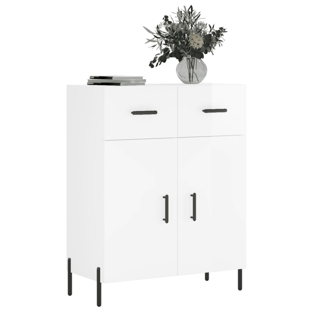 Buffet Blanc brillant 69,5x34x90 cm Bois d'ingénierie - XIOS