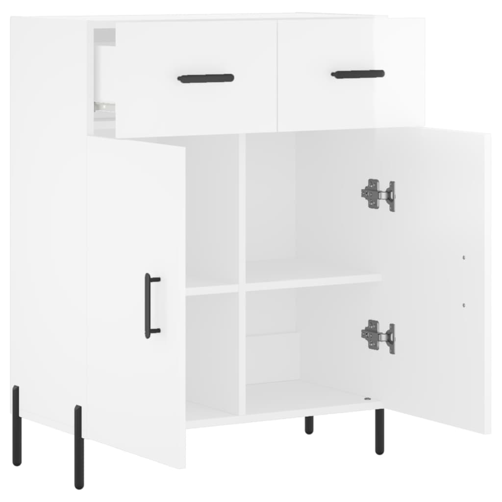 Buffet Blanc brillant 69,5x34x90 cm Bois d'ingénierie - XIOS