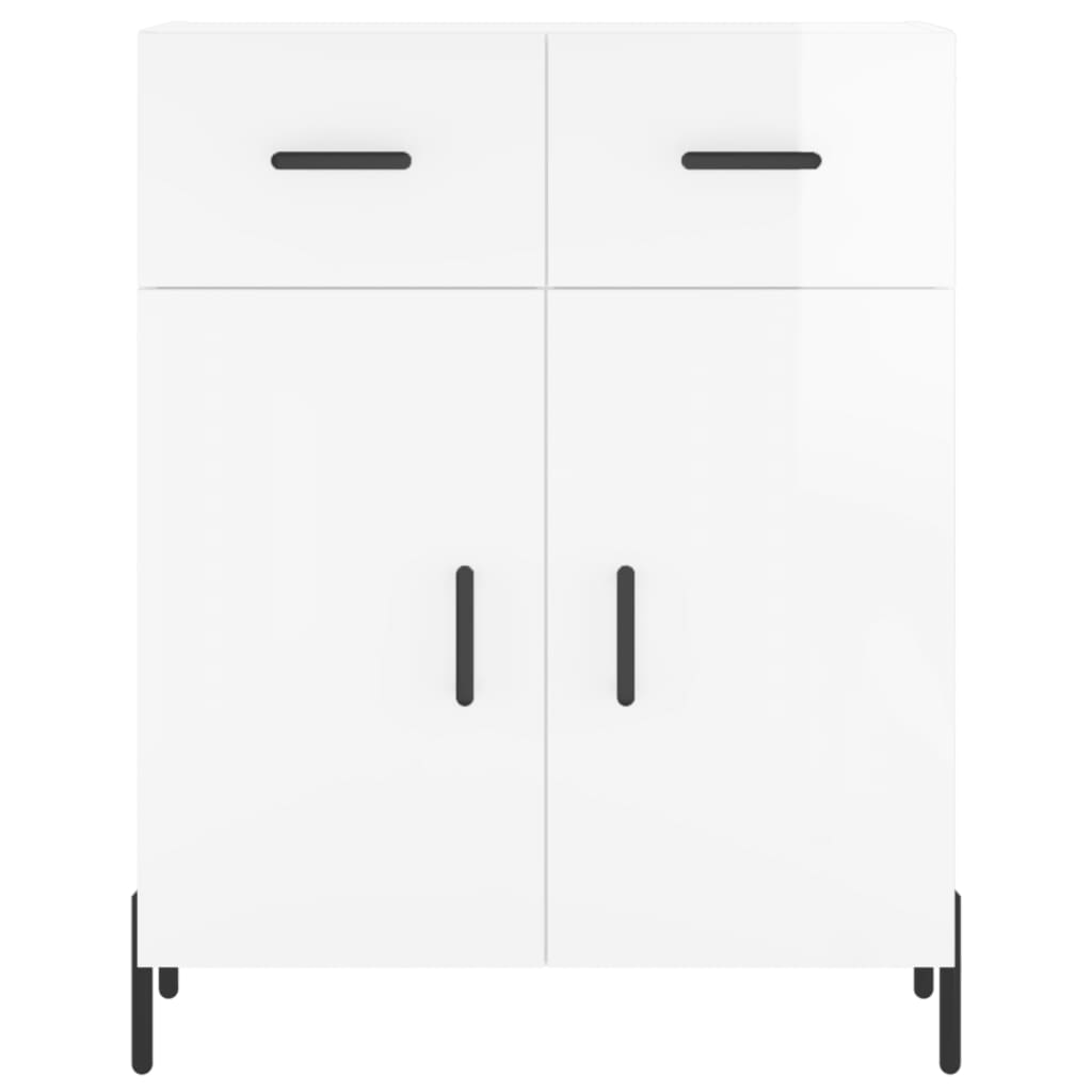 Buffet Blanc brillant 69,5x34x90 cm Bois d'ingénierie - XIOS