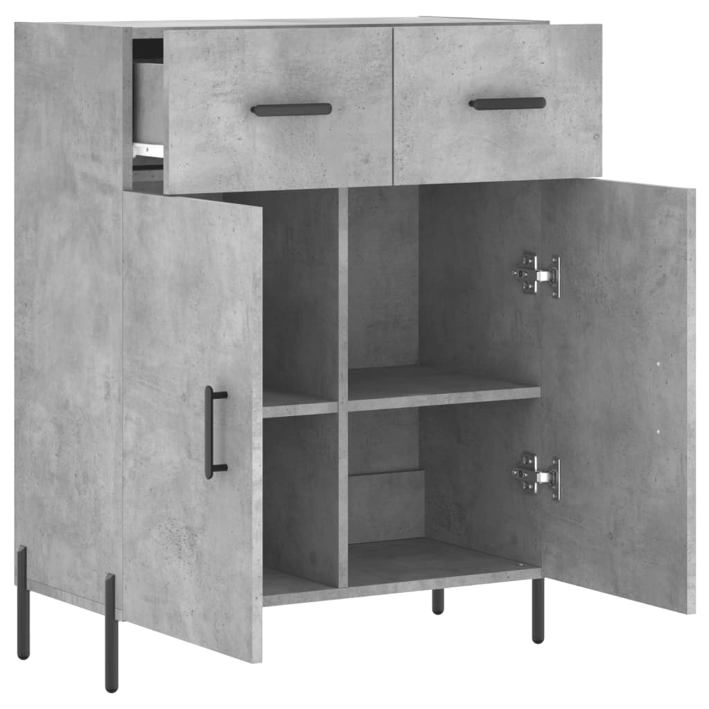 Buffet gris béton 69,5x34x90 cm bois d'ingénierie - XIOS