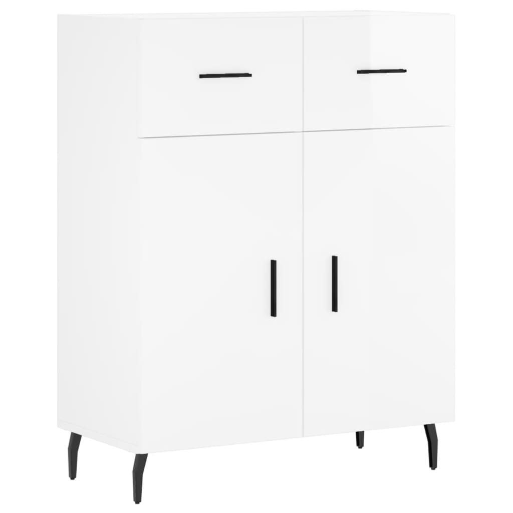 Buffet Blanc brillant 69,5x34x90 cm Bois d'ingénierie - XIOS