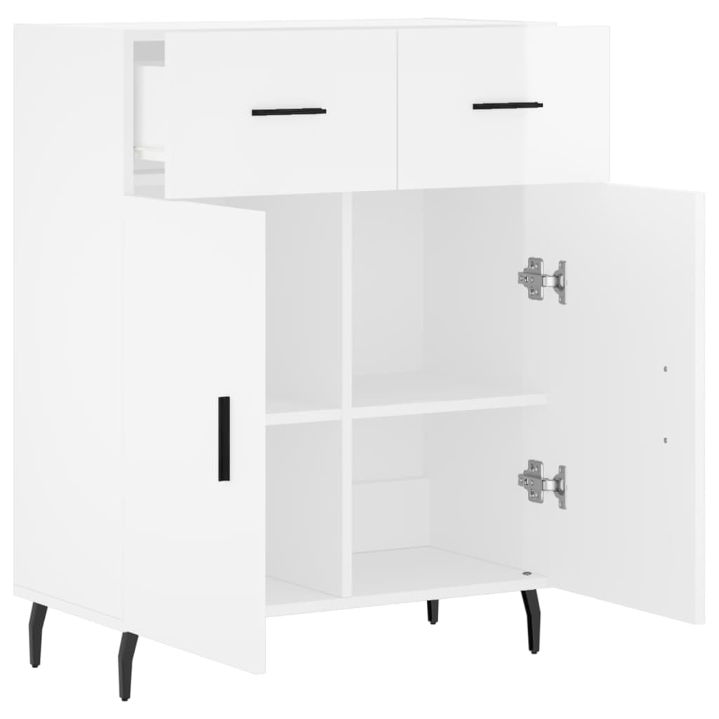 Buffet Blanc brillant 69,5x34x90 cm Bois d'ingénierie - XIOS