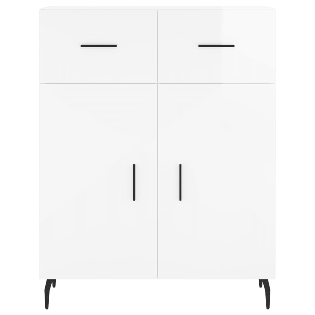 Buffet Blanc brillant 69,5x34x90 cm Bois d'ingénierie - XIOS