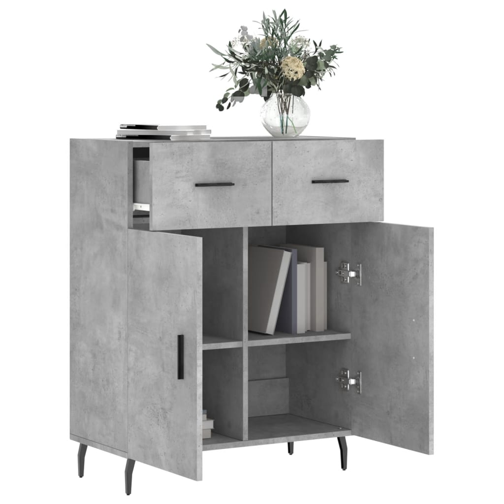 Buffet gris béton 69,5x34x90 cm bois d'ingénierie - XIOS