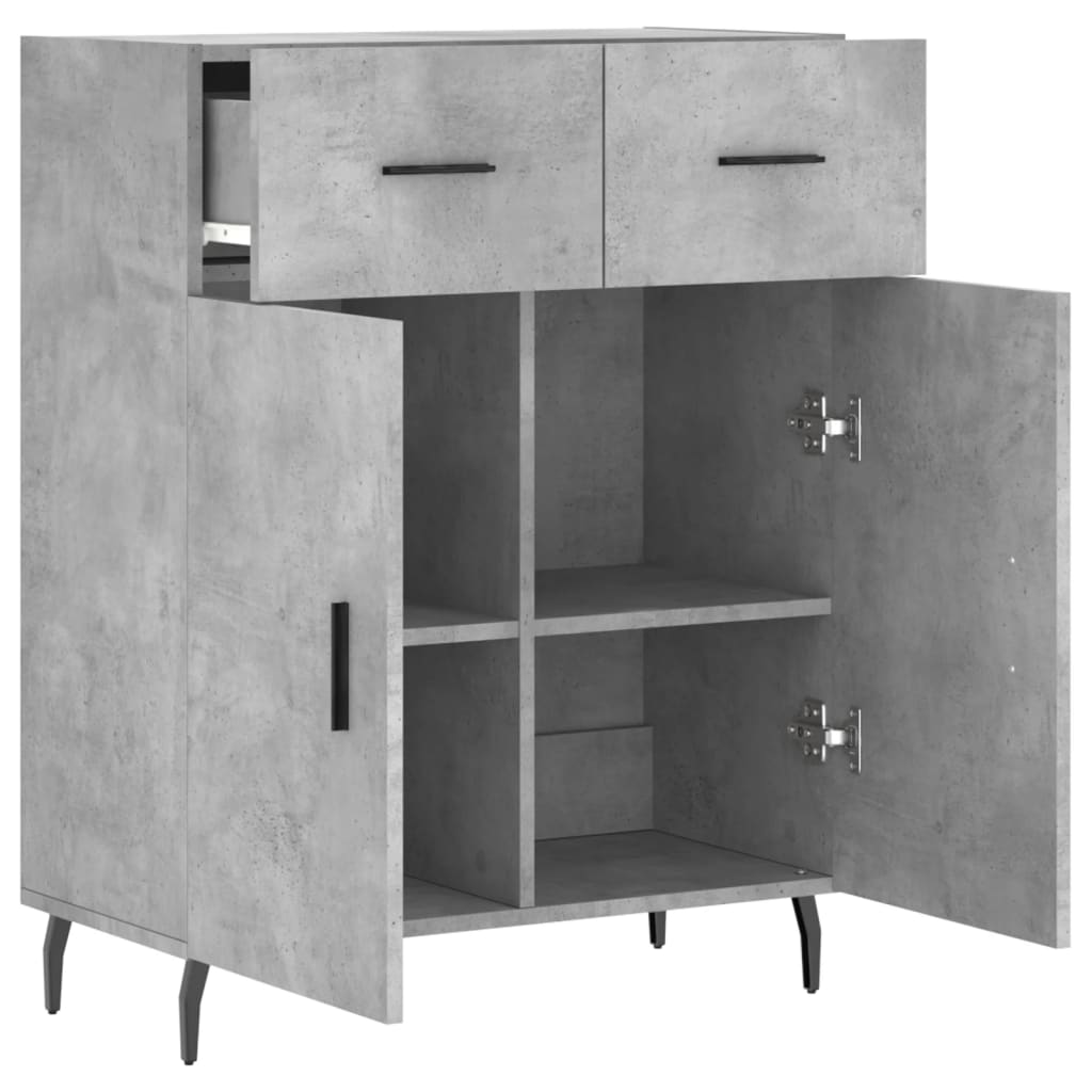 Buffet gris béton 69,5x34x90 cm bois d'ingénierie - XIOS