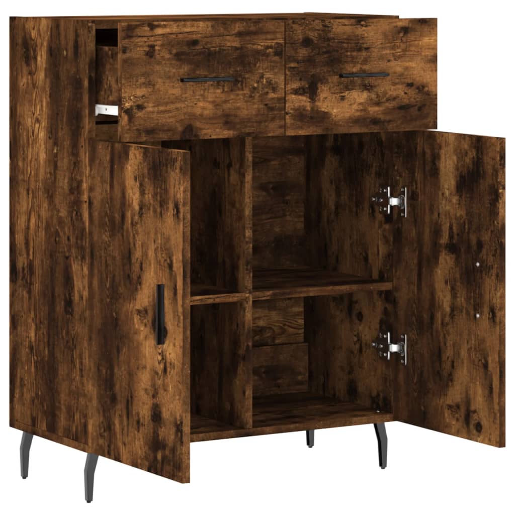 Buffet chêne fumé 69,5x34x90 cm bois d'ingénierie - XIOS
