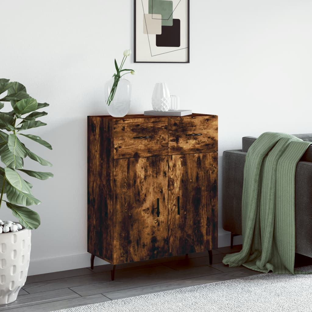 Buffet chêne fumé 69,5x34x90 cm bois d'ingénierie - XIOS