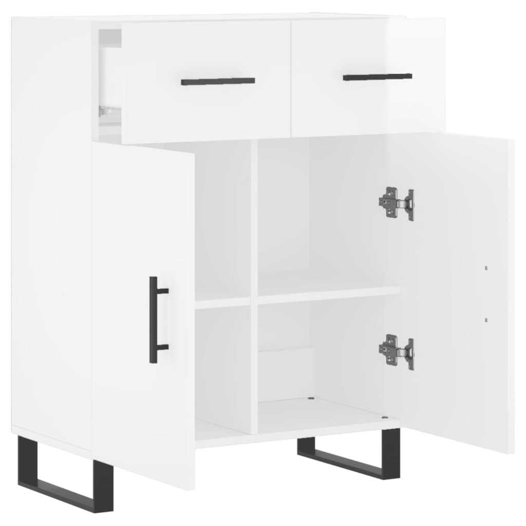 Buffet Blanc brillant 69,5x34x90 cm Bois d'ingénierie - XIOS