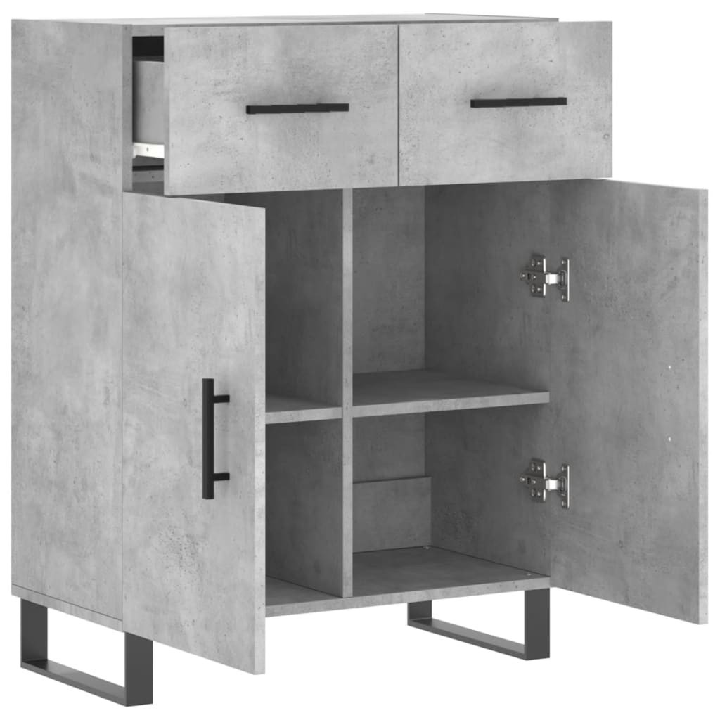 Buffet gris béton 69,5x34x90 cm bois d'ingénierie - XIOS