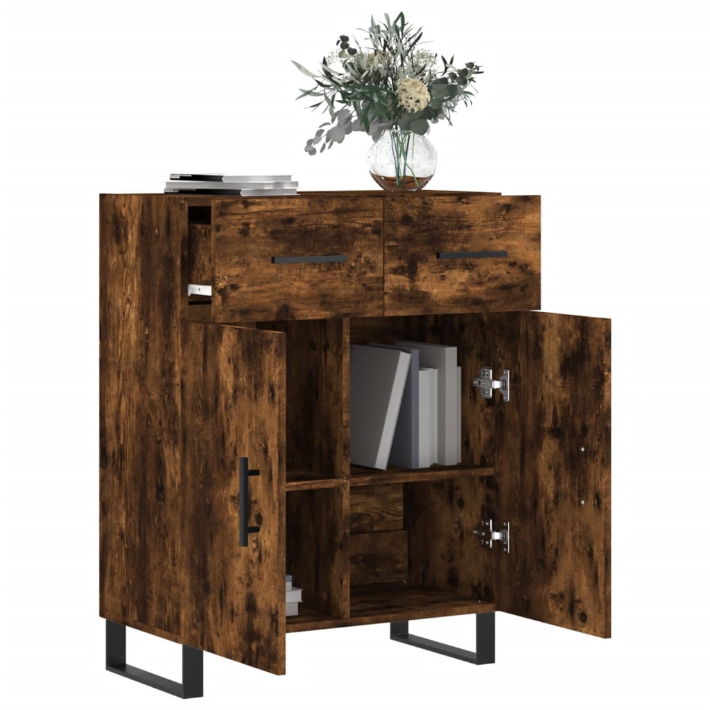 Buffet chêne fumé 69,5x34x90 cm bois d'ingénierie - XIOS