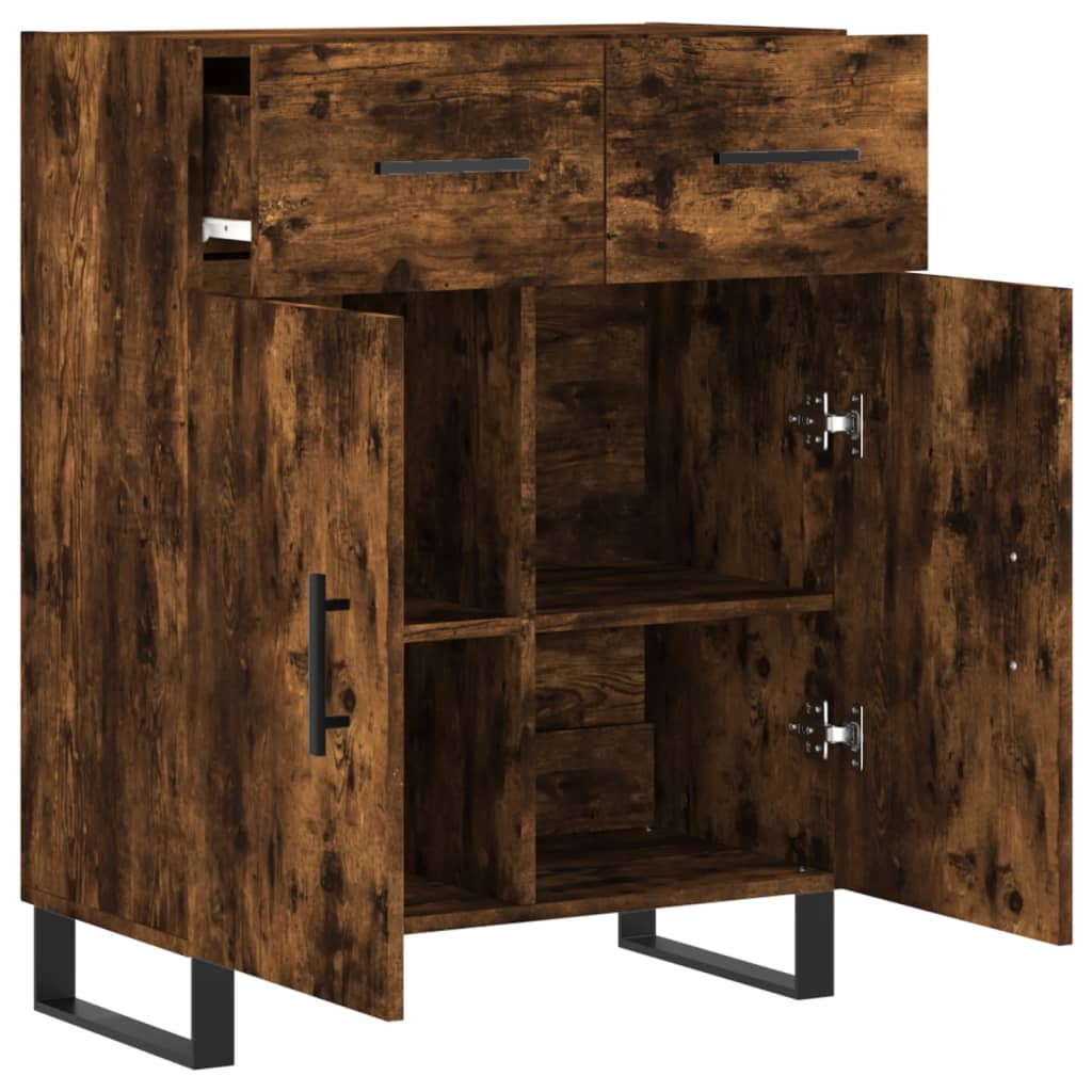 Buffet chêne fumé 69,5x34x90 cm bois d'ingénierie - XIOS