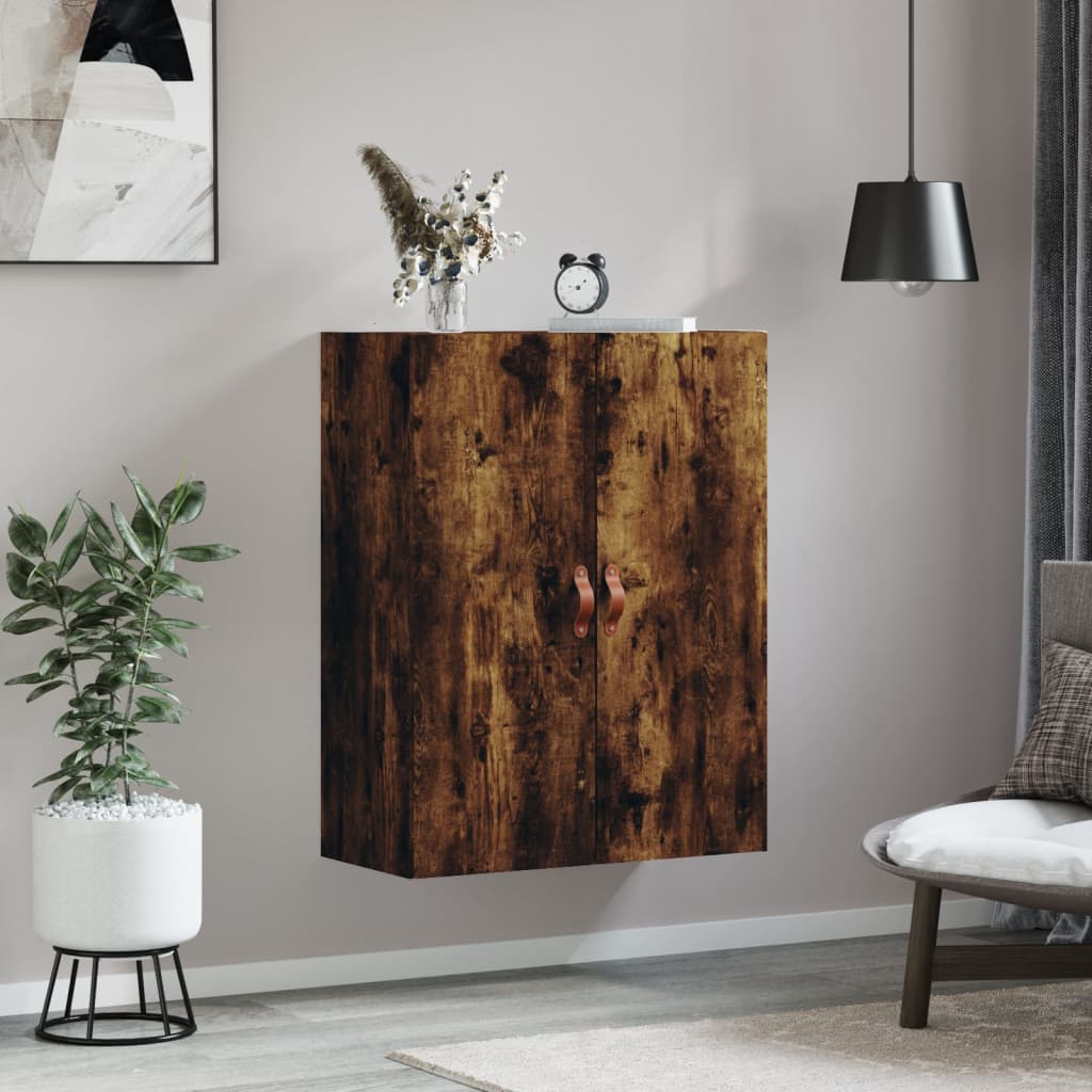 Armoire murale chêne fumé 69,5x34x90 cm - XIOS