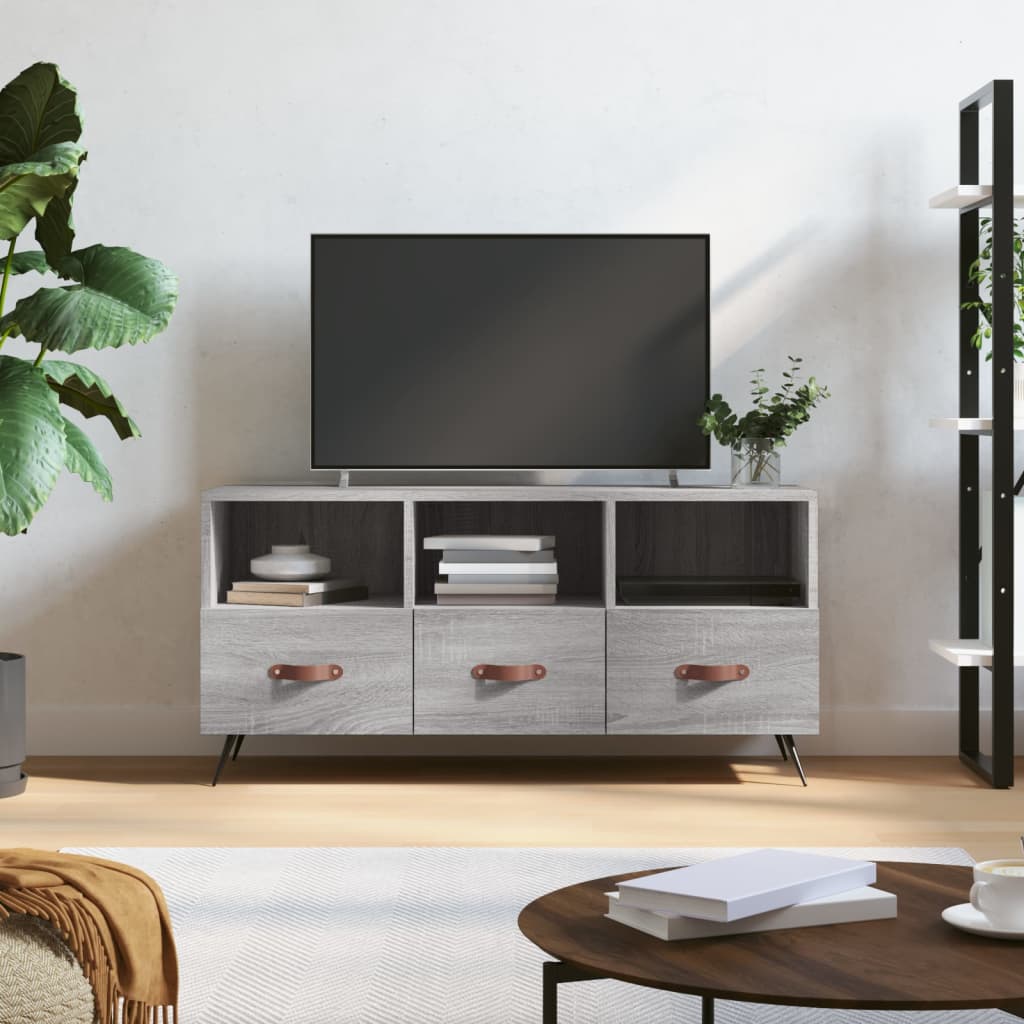 Meuble TV sonoma gris 102x36x50 cm bois d'ingénierie - XIOS