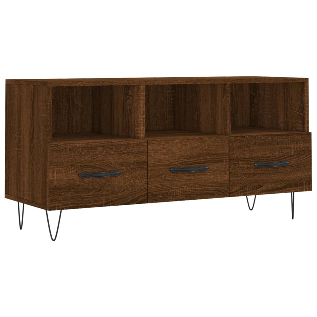 Meuble TV chêne marron 102x36x50 cm bois d'ingénierie - XIOS