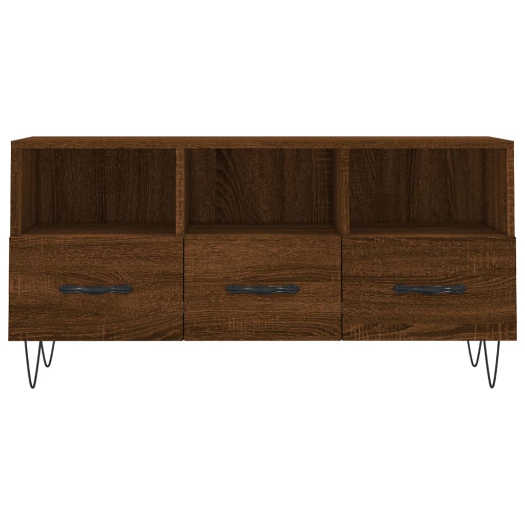 Meuble TV chêne marron 102x36x50 cm bois d'ingénierie - XIOS
