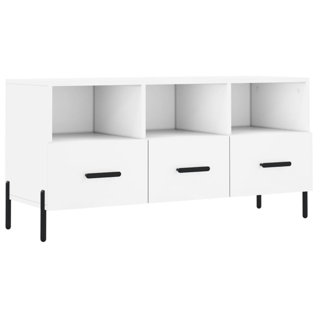 Meuble TV blanc 102x36x50 cm bois d'ingénierie - XIOS