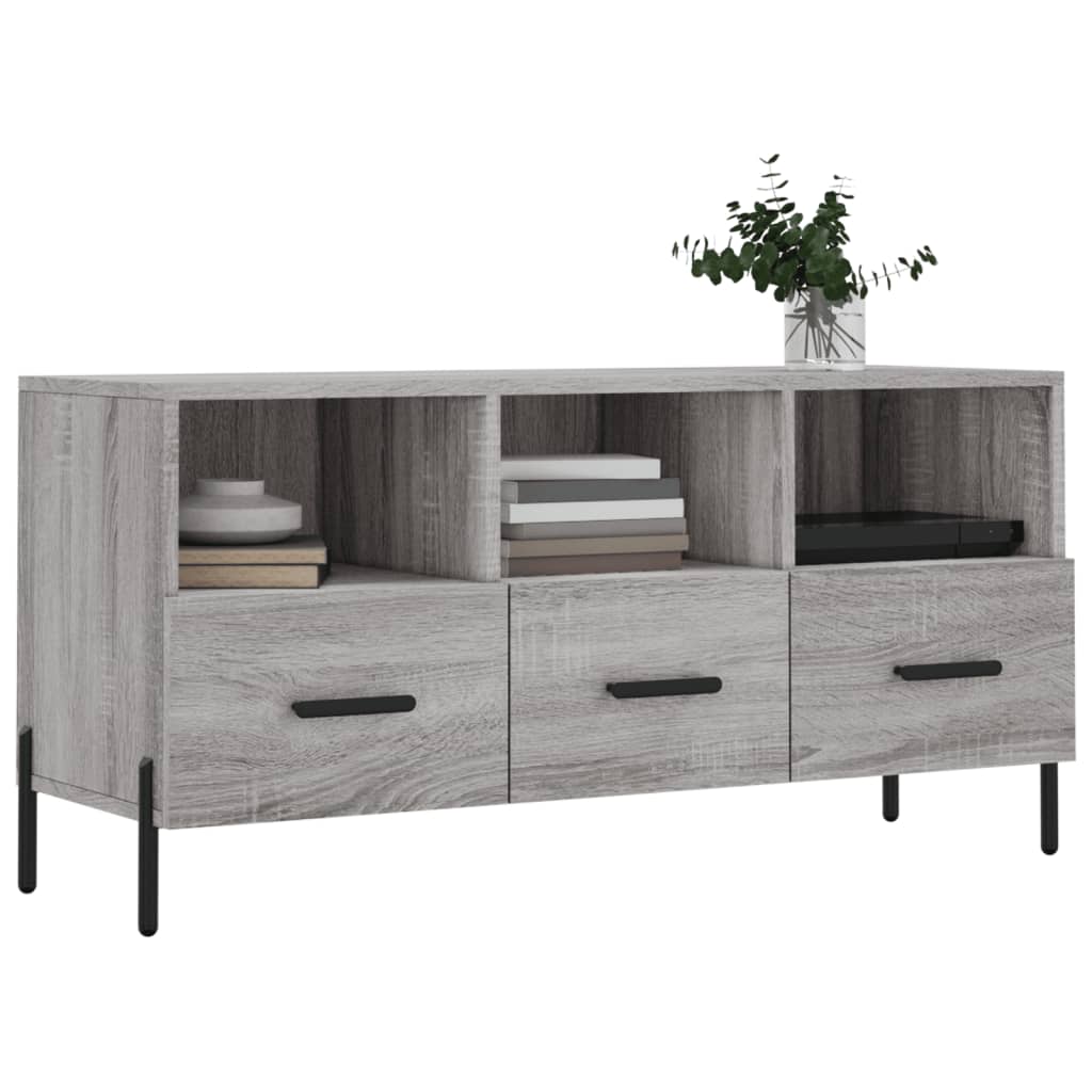 Meuble TV sonoma gris 102x36x50 cm bois d'ingénierie - XIOS