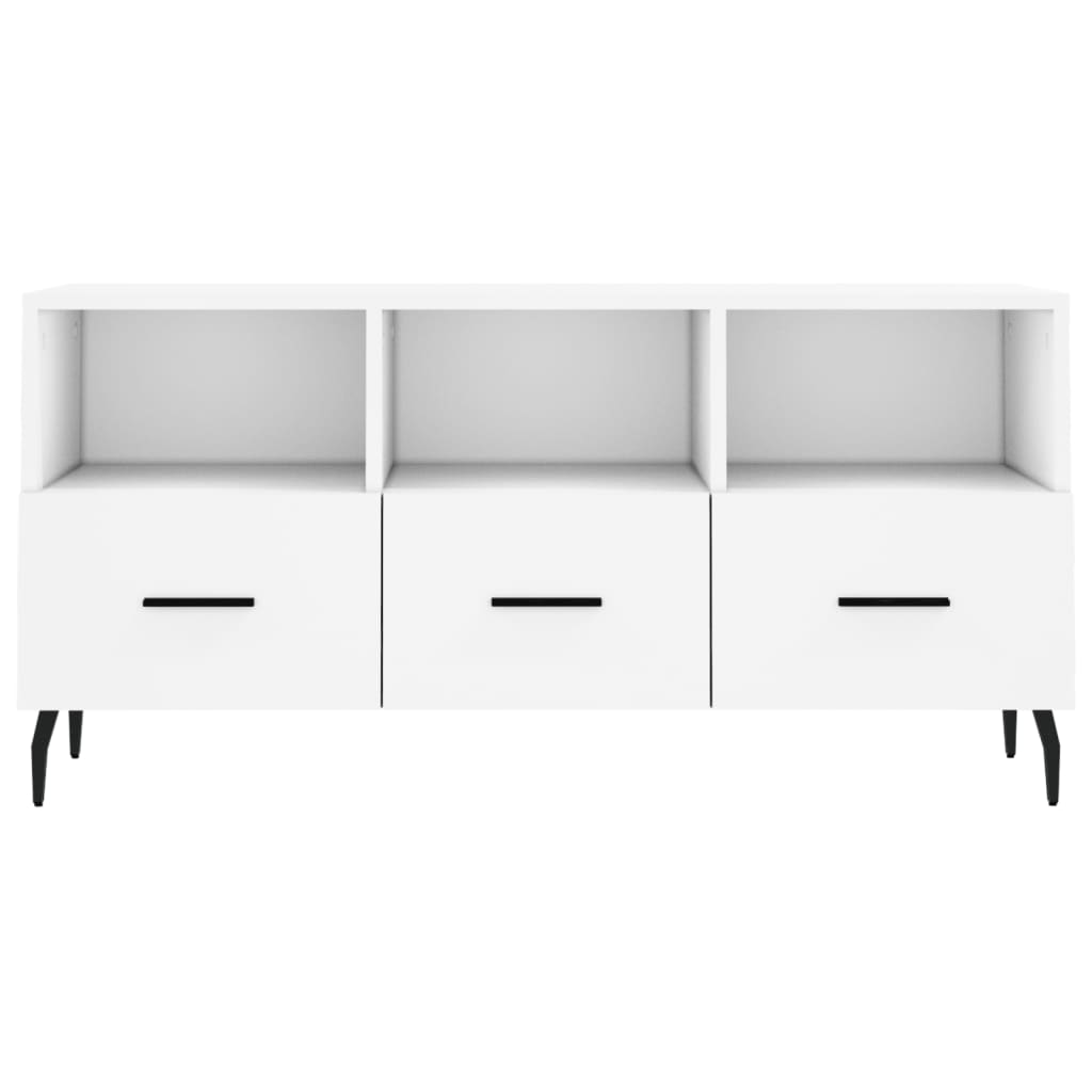 Meuble TV blanc 102x36x50 cm bois d'ingénierie - XIOS