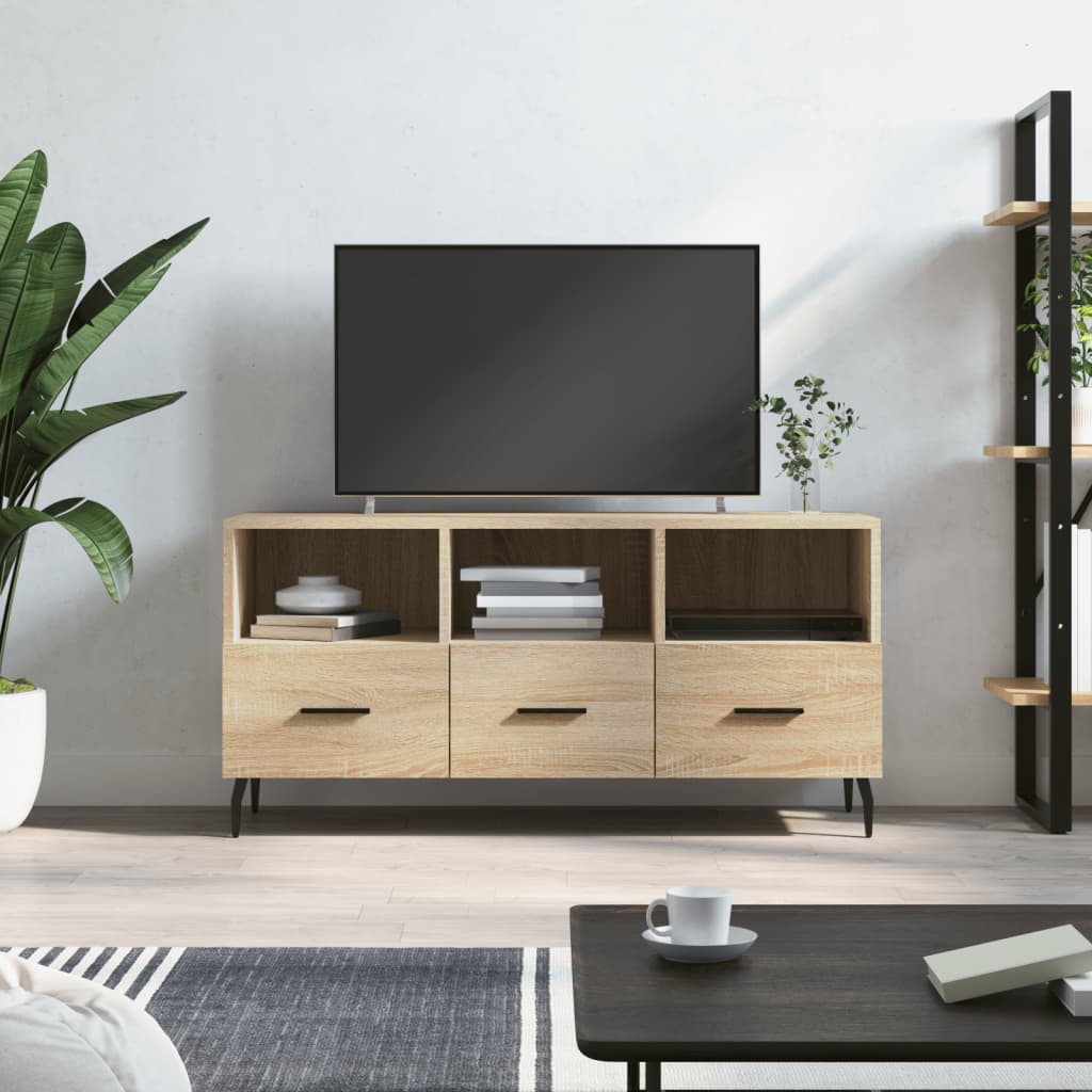 Meuble TV chêne sonoma 102x36x50 cm bois d'ingénierie - XIOS