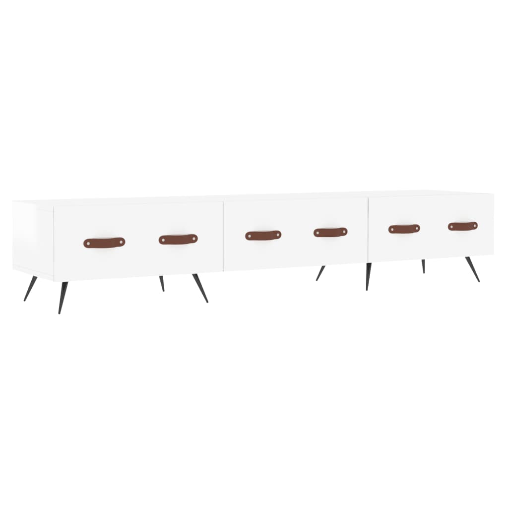 Meuble TV blanc brillant 150x36x30 cm bois d'ingénierie - XIOS