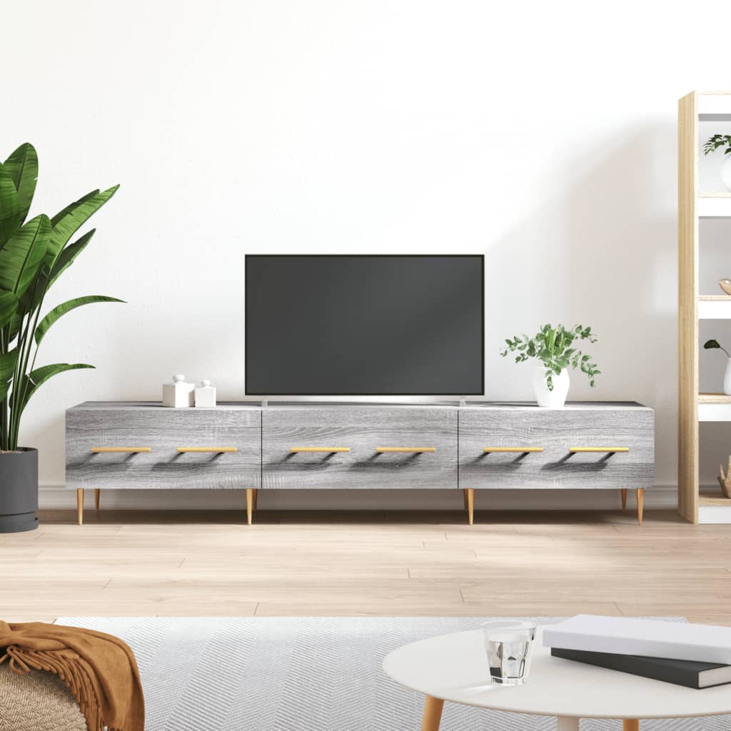 Meuble TV sonoma gris 150x36x30 cm bois d'ingénierie - XIOS