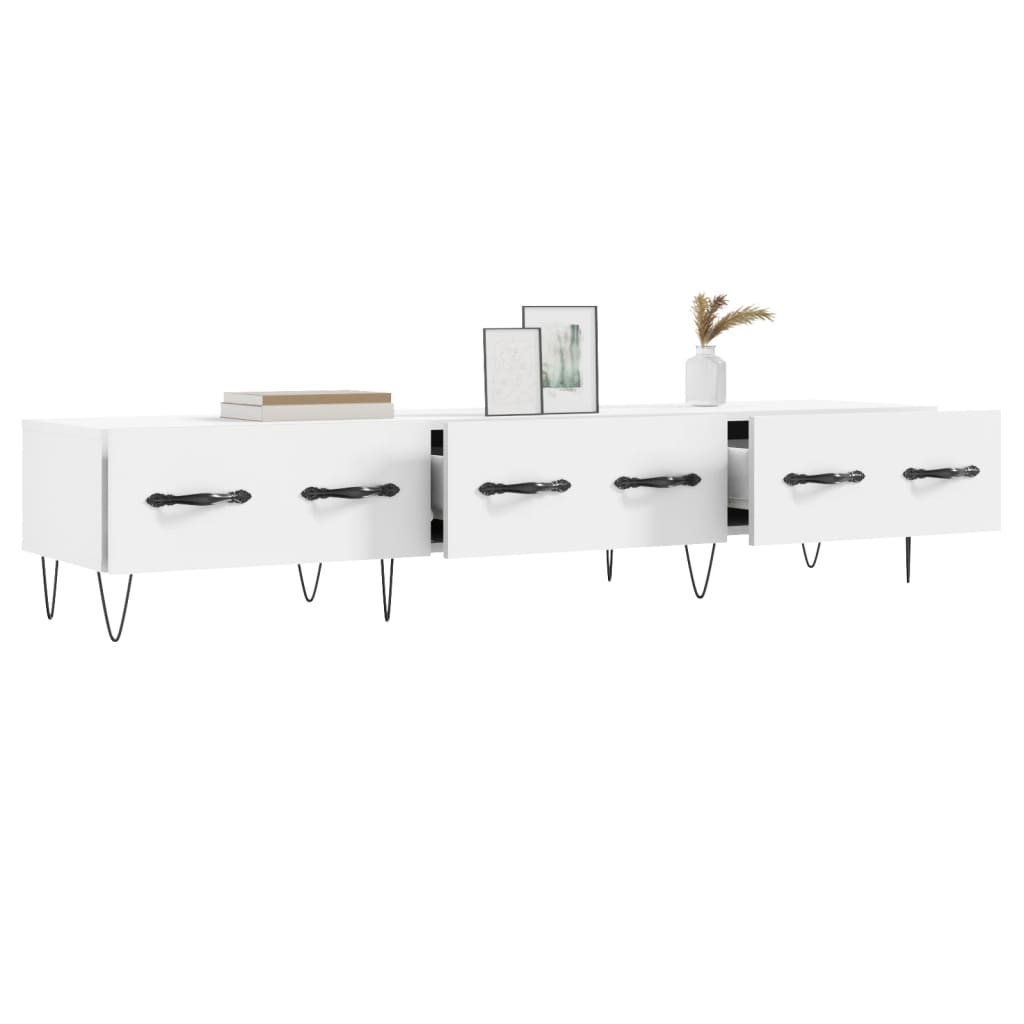 Meuble TV blanc 150x36x30 cm bois d'ingénierie - XIOS