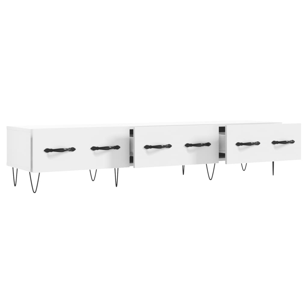 Meuble TV blanc 150x36x30 cm bois d'ingénierie - XIOS