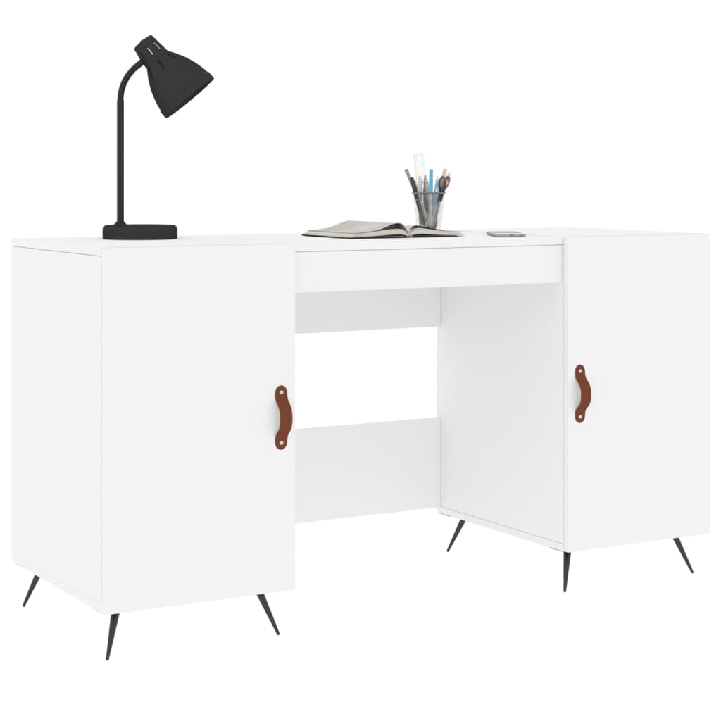 Bureau blanc 140x50x75 cm bois d'ingénierie - XIOS