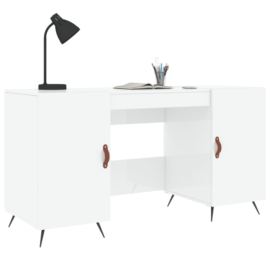 Bureau Blanc brillant 140x50x75 cm Bois d'ingénierie - XIOS