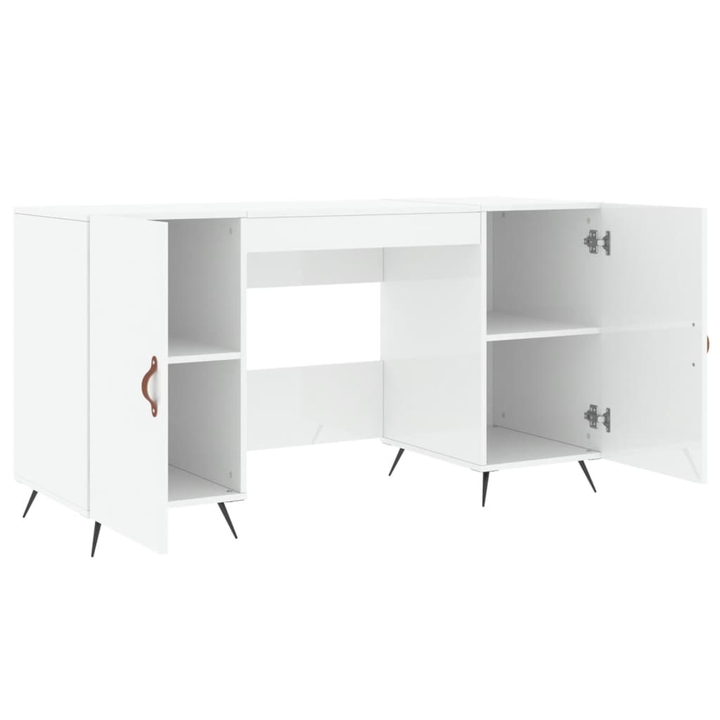 Bureau Blanc brillant 140x50x75 cm Bois d'ingénierie - XIOS