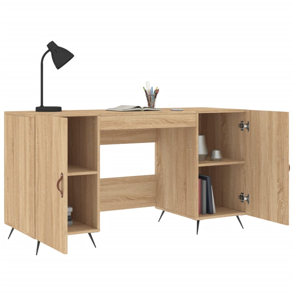 Bureau chêne sonoma 140x50x75 cm bois d'ingénierie - XIOS