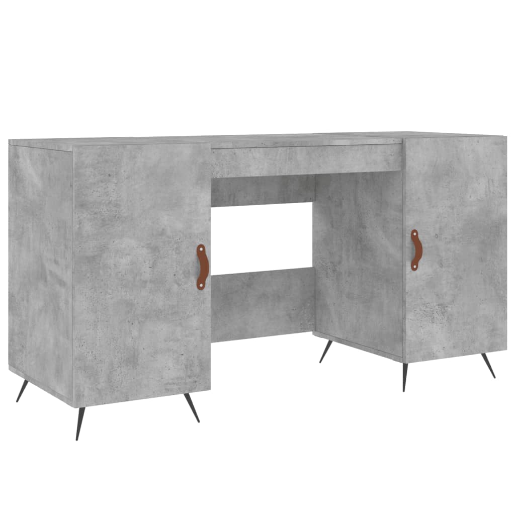 Bureau gris béton 140x50x75 cm bois d'ingénierie - XIOS