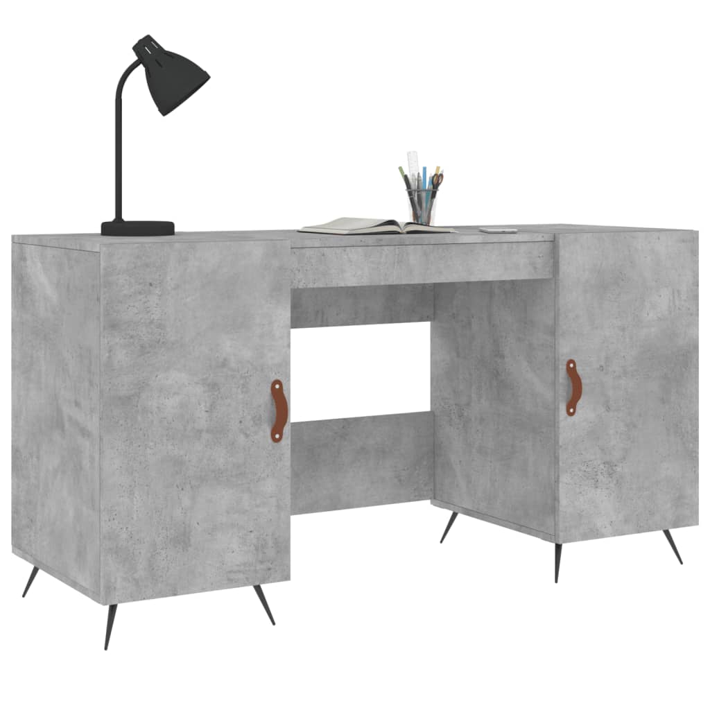 Bureau gris béton 140x50x75 cm bois d'ingénierie - XIOS