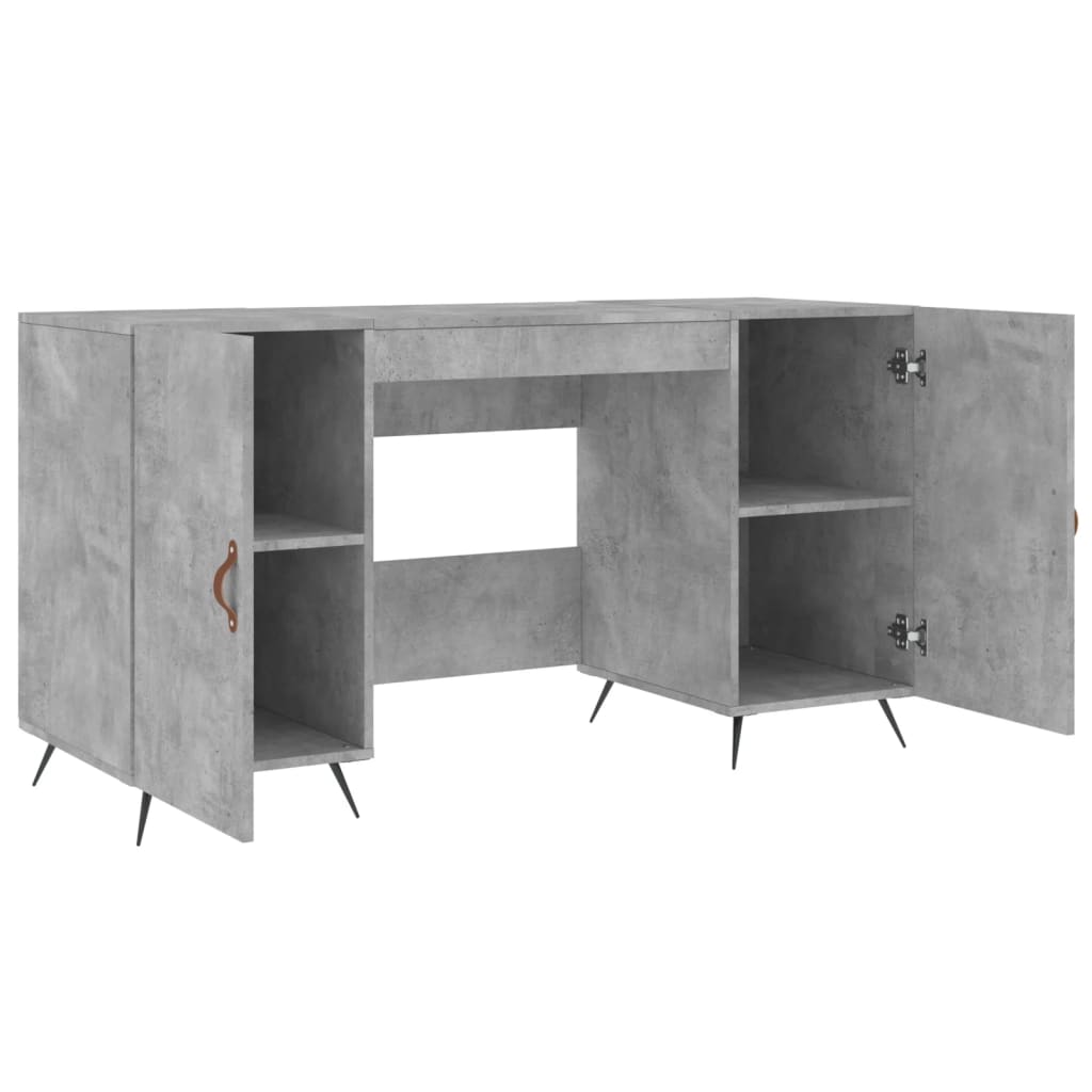Bureau gris béton 140x50x75 cm bois d'ingénierie - XIOS
