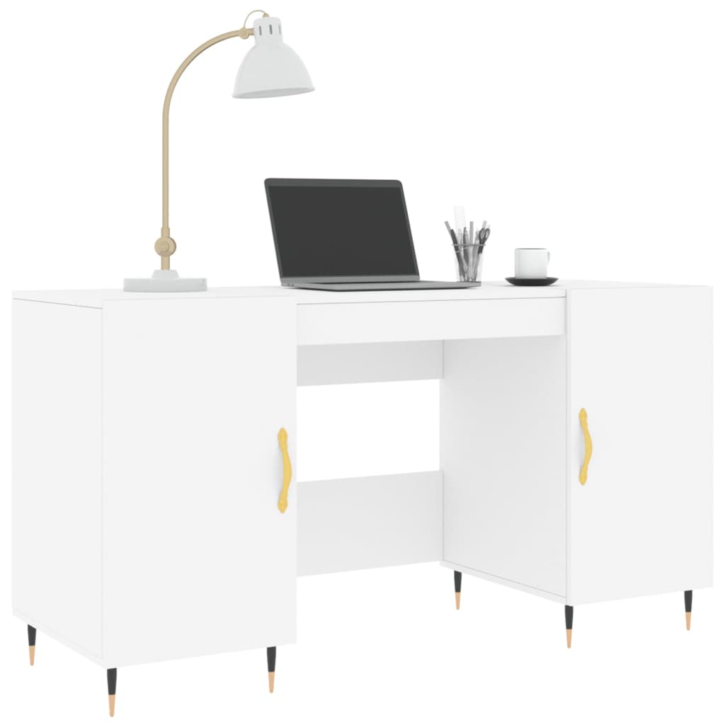Bureau blanc 140x50x75 cm bois d'ingénierie - XIOS