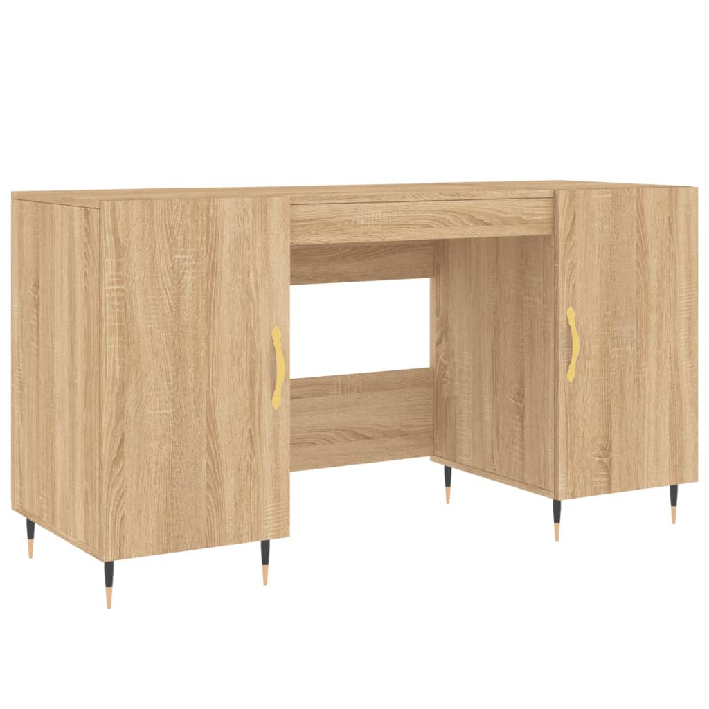 Bureau chêne sonoma 140x50x75 cm bois d'ingénierie - XIOS