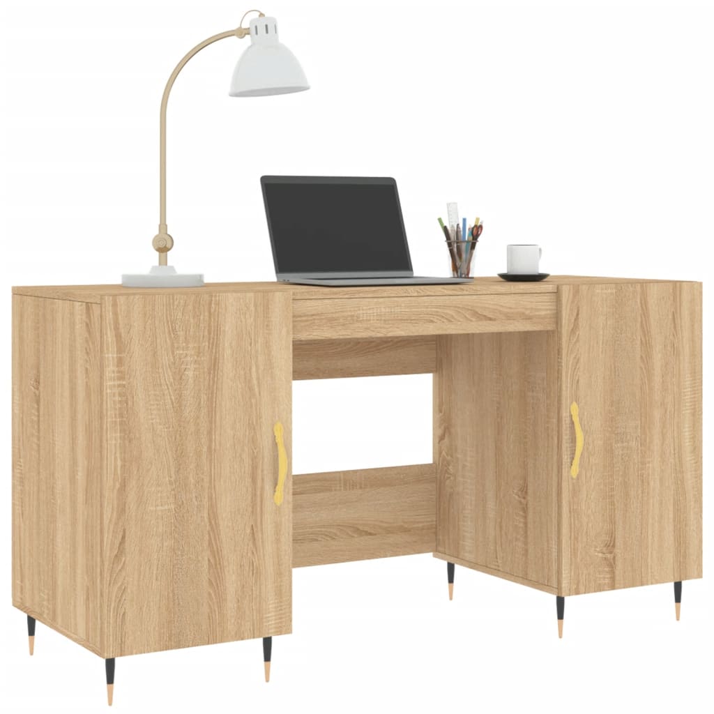 Bureau chêne sonoma 140x50x75 cm bois d'ingénierie - XIOS