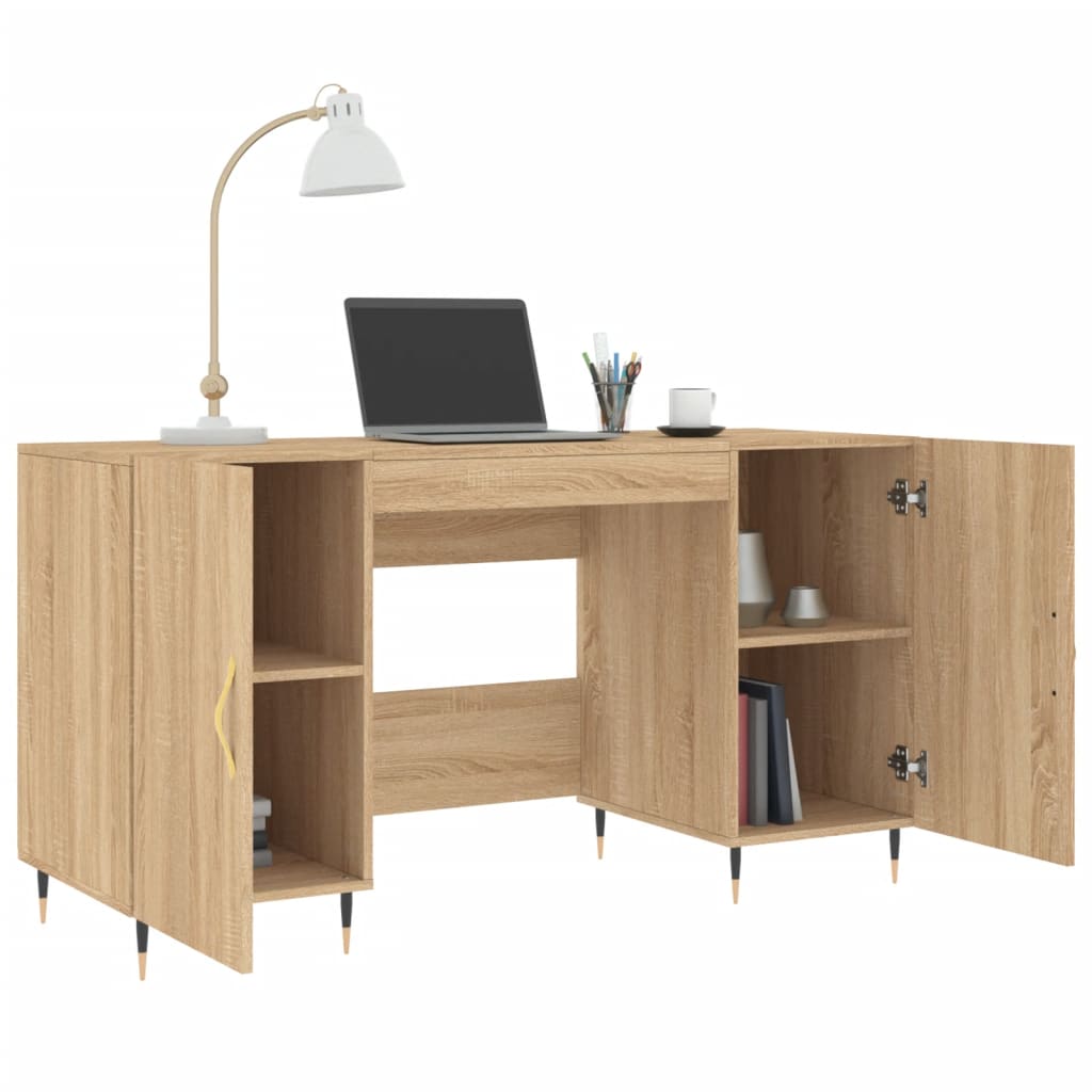 Bureau chêne sonoma 140x50x75 cm bois d'ingénierie - XIOS