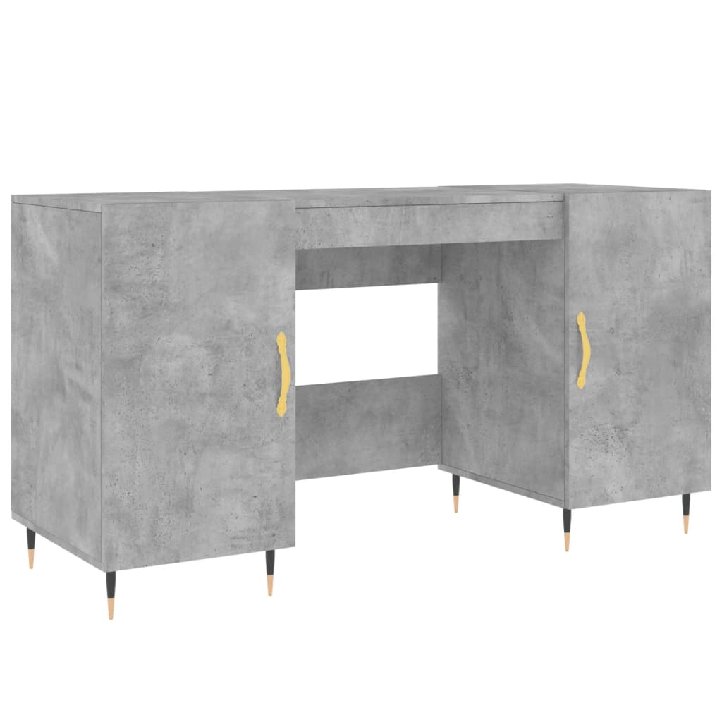 Bureau gris béton 140x50x75 cm bois d'ingénierie - XIOS